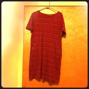 J. Jill medium ponte red plaid dress - medium